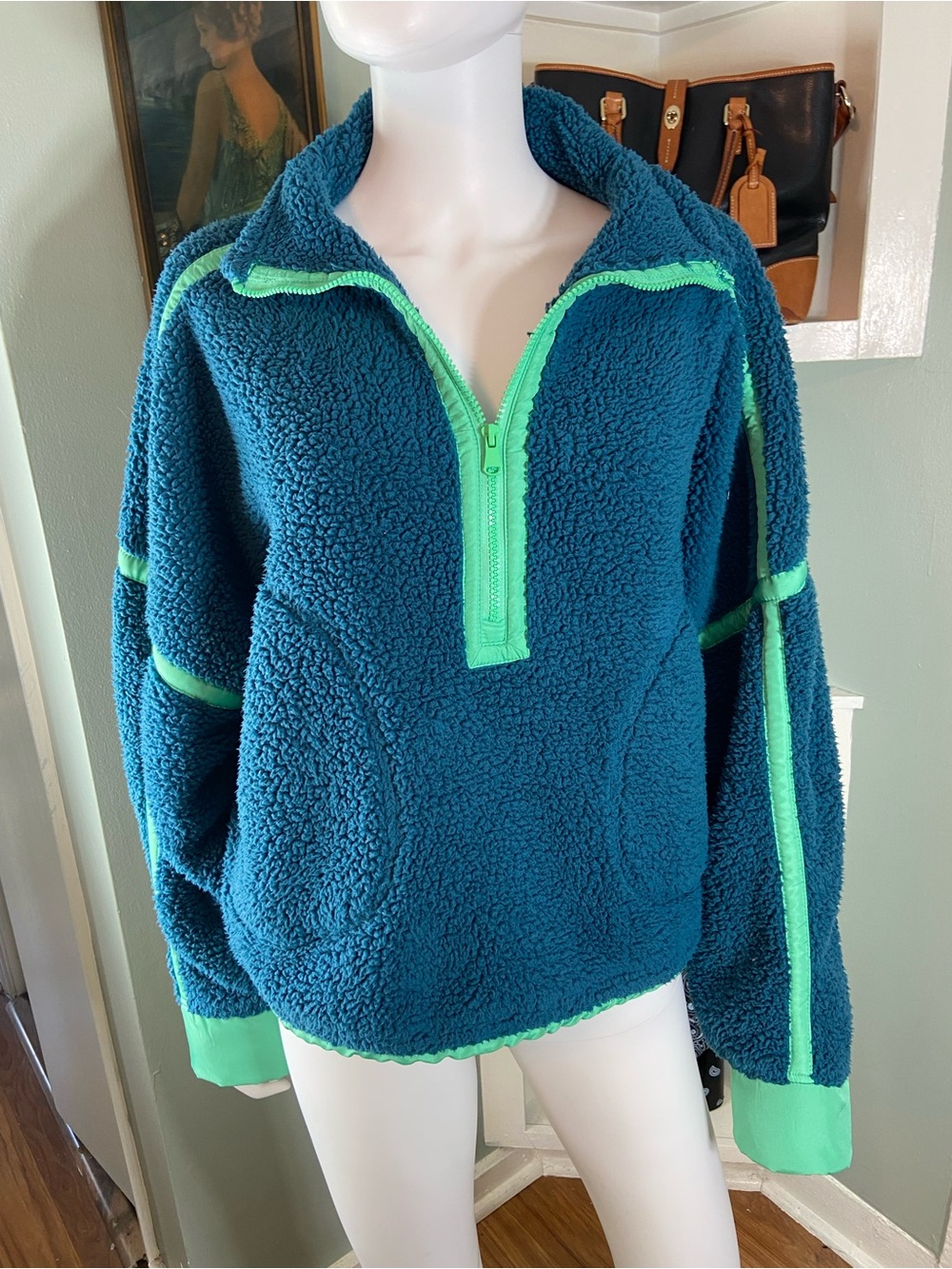 AS Revival Lift Ticket Sherpa Fleece Teddy Bear Pullover Half Zip XLarge XL. - Picture 2 of 9